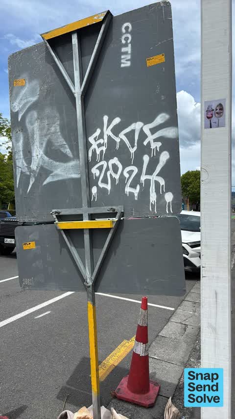 Graffiti on a sign, mural or public art — a report photo