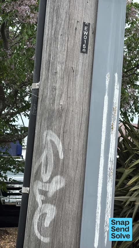 Graffiti on a traffic light pole or cabinet, or wa, a report photo