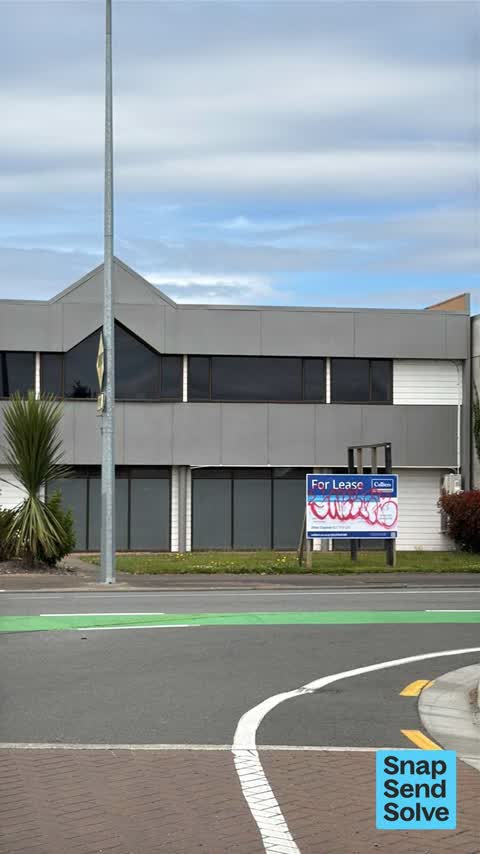 Graffiti on a sign, mural or public art, a report photo