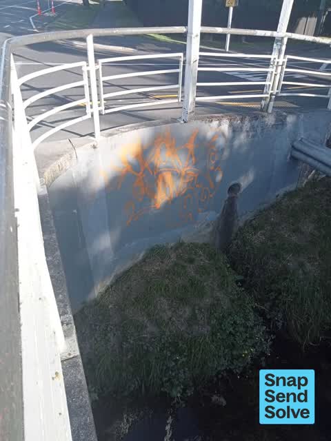 Graffiti on a road, footpath or bridge — a report photo