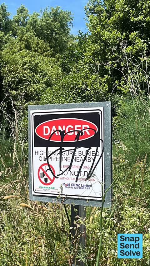 Graffiti on a sign, mural or public art, a report photo