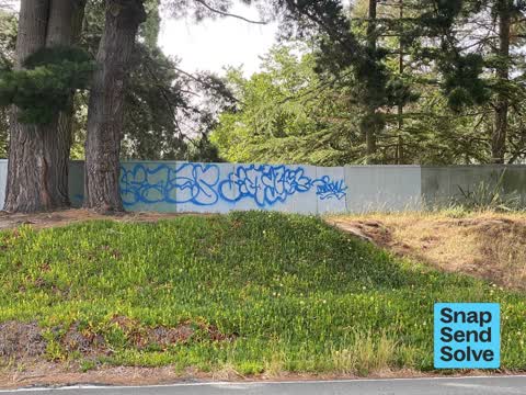Graffiti on a fence, building or structure, a report photo