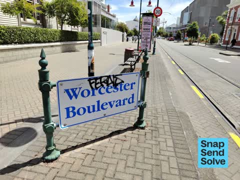 Graffiti on a sign, mural or public art — a report photo