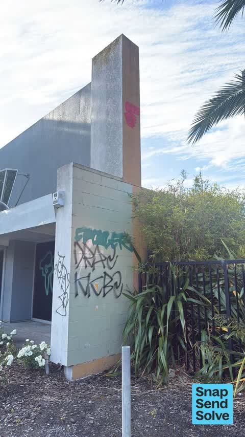 Graffiti on a fence, building or structure, a report photo