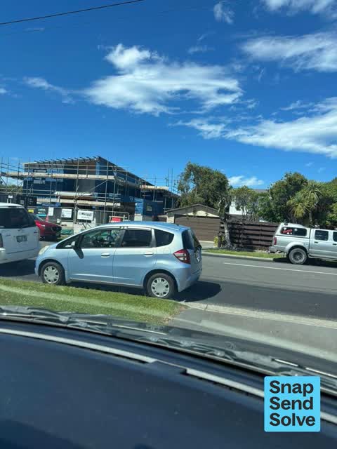 Hazard, vehicle, a report photo