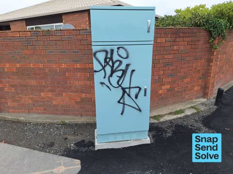 Graffiti on a fence, building or structure, a report photo