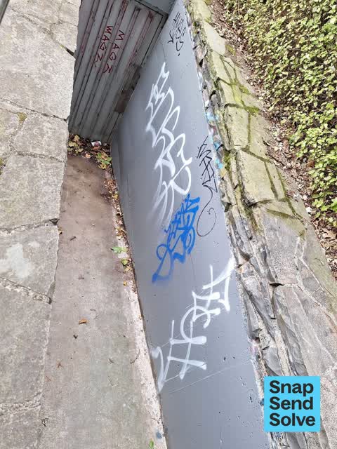 Graffiti on a fence, building or structure — a report photo