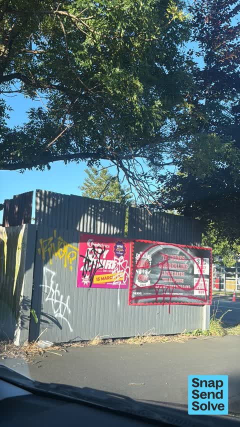 Graffiti on a fence, building or structure, a report photo