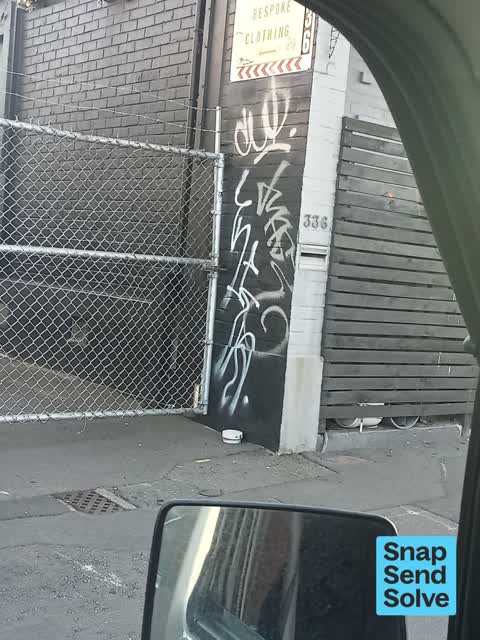 Graffiti on a fence, building or structure, a report photo