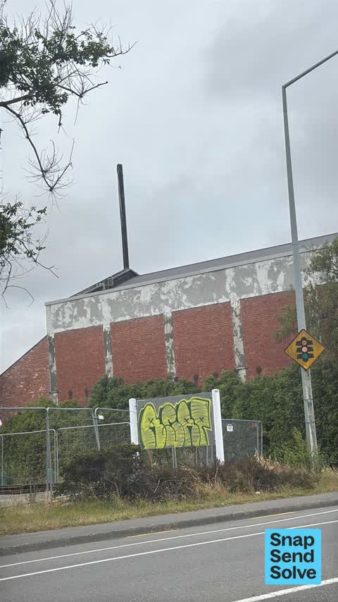 Graffiti on a sign, mural or public art, a report photo