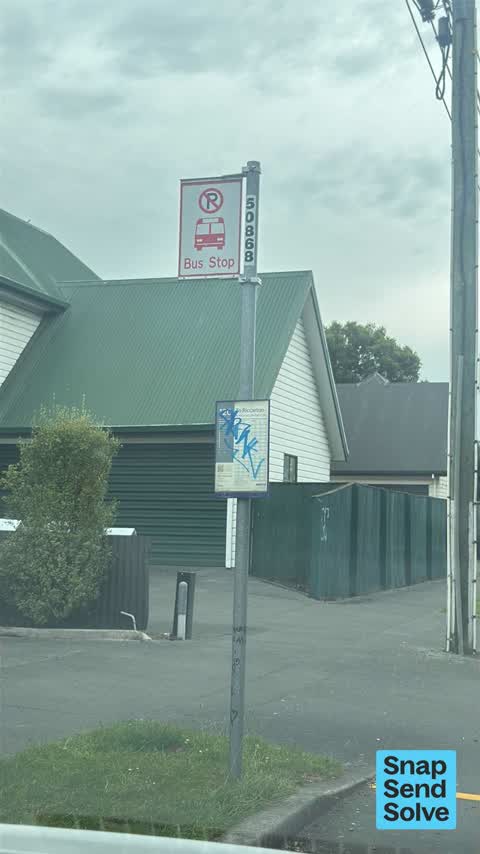 Graffiti on a bus stop or public toilet, a report photo