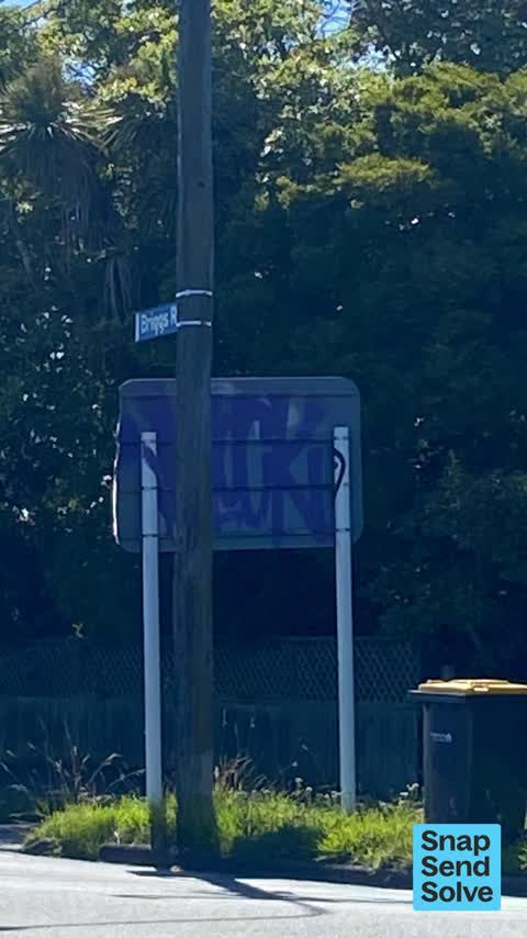Graffiti on a sign, mural or public art, a report photo