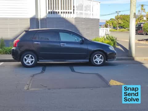 Hazard, vehicle, a report photo