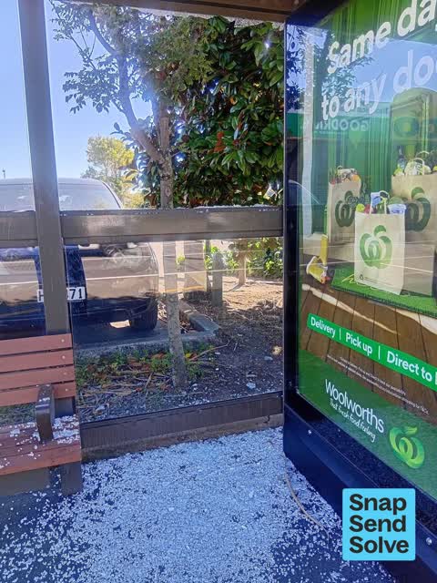 Graffiti on a bus stop or public toilet, a report photo