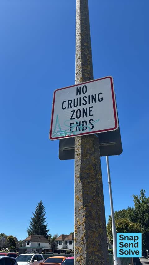 Graffiti on a sign, mural or public art, a report photo