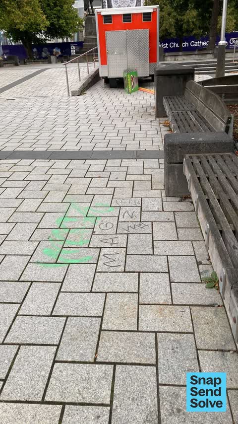 Graffiti on a road, footpath or bridge, a report photo