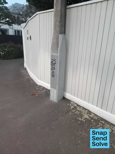 Graffiti on a fence, building or structure, a report photo