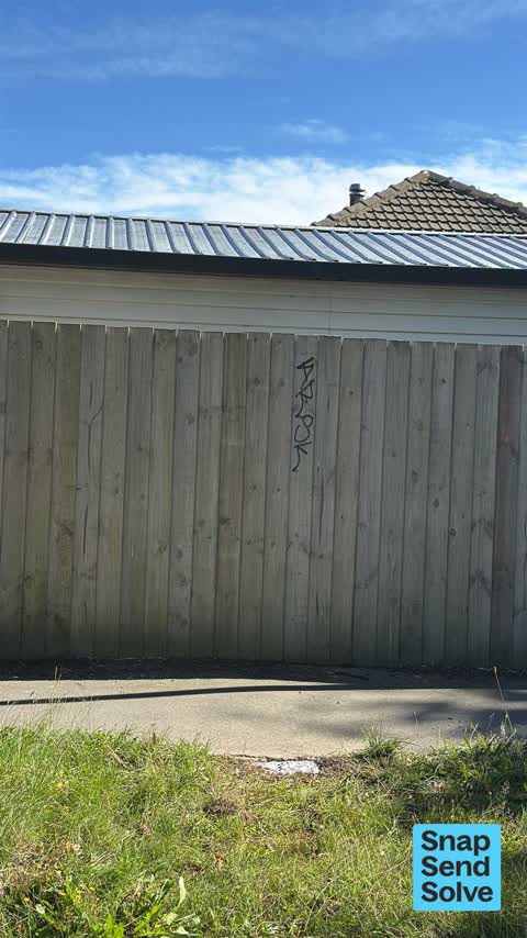 Graffiti on a fence, building or structure, a report photo