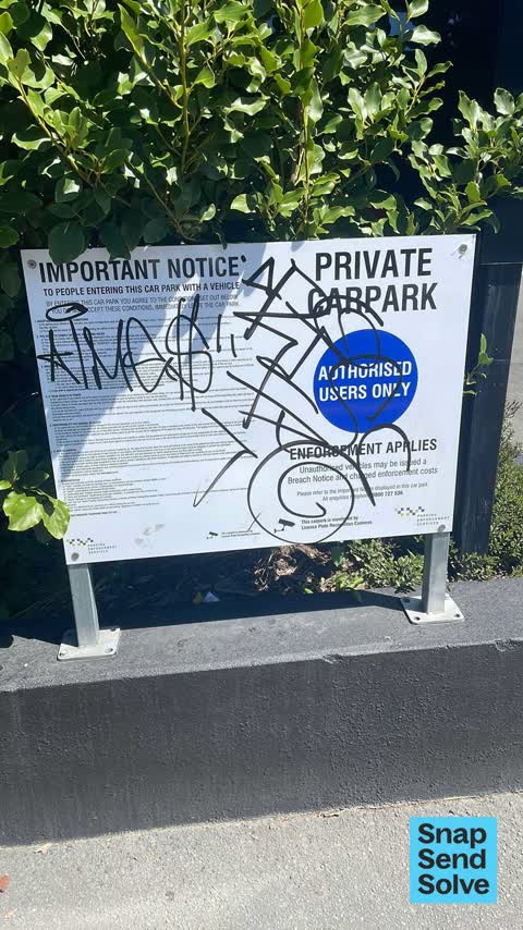 Graffiti on a sign, mural or public art, a report photo