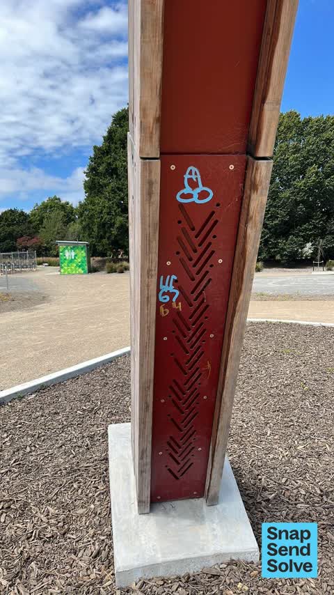 Graffiti on a playground or in a park, a report photo