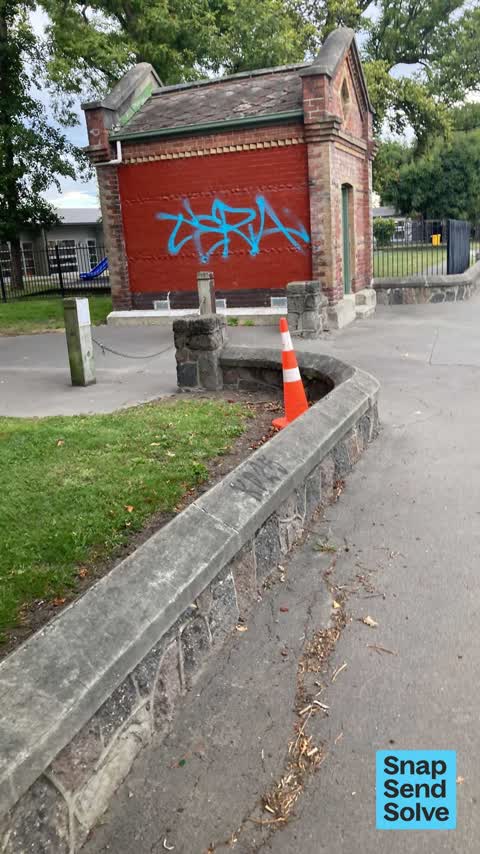 Graffiti on a fence, building or structure, a report photo