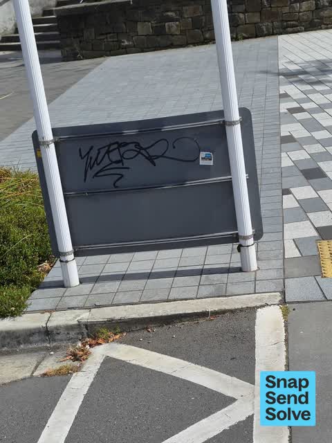 Graffiti on a sign, mural or public art, a report photo