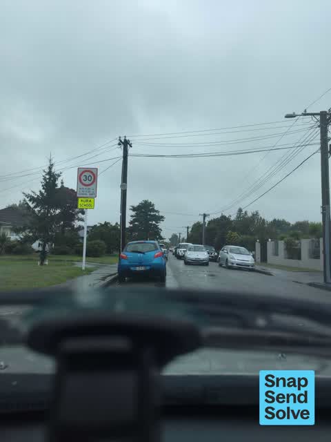 Hazard, vehicle, a report photo