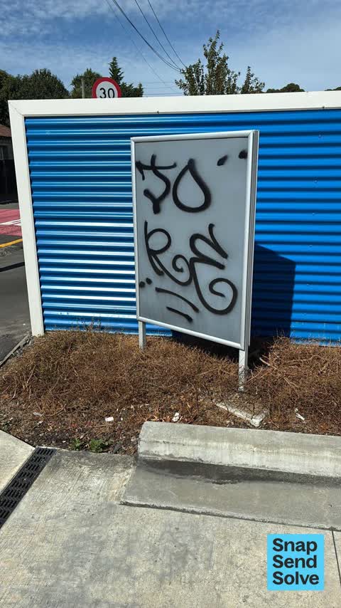 Graffiti on a sign, mural or public art — a report photo