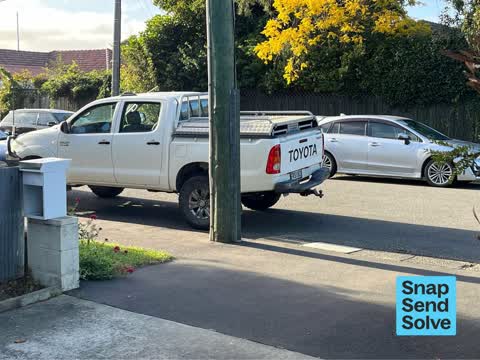 Hazard, vehicle, a report photo