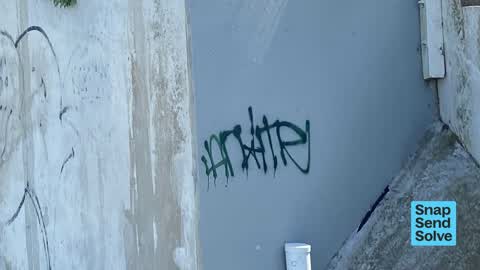 Graffiti on a road, footpath or bridge, a report photo