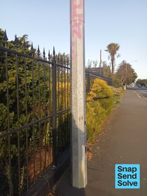 Graffiti on a fence, building or structure, a report photo