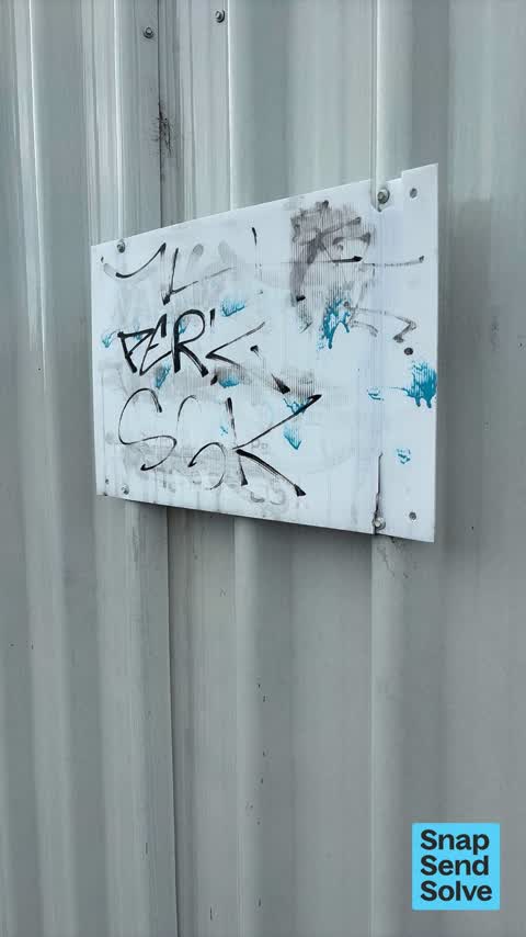 Graffiti on a fence, building or structure, a report photo