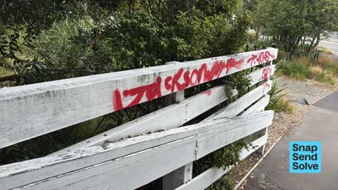 Graffiti on a fence, building or structure, a report photo