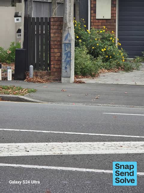 Graffiti on a traffic light pole or cabinet, or wa, a report photo