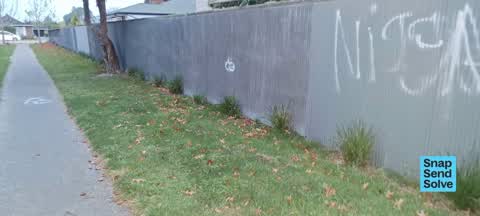 Graffiti on a fence, building or structure, a report photo