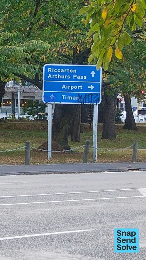 Graffiti on a sign, mural or public art, a report photo