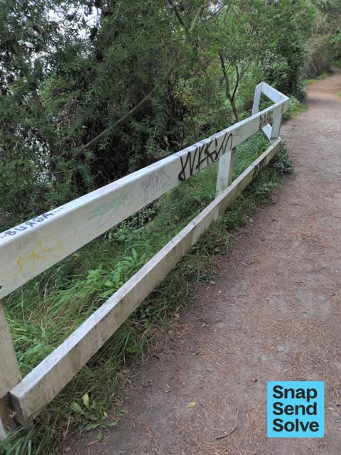 Graffiti on a fence, building or structure, a report photo