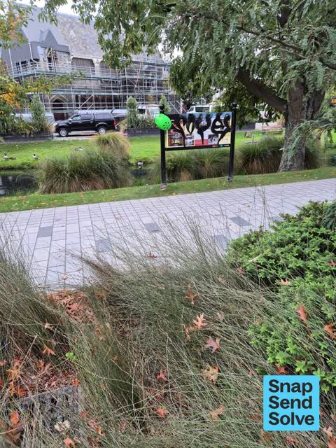 Graffiti on a sign, mural or public art — a report photo