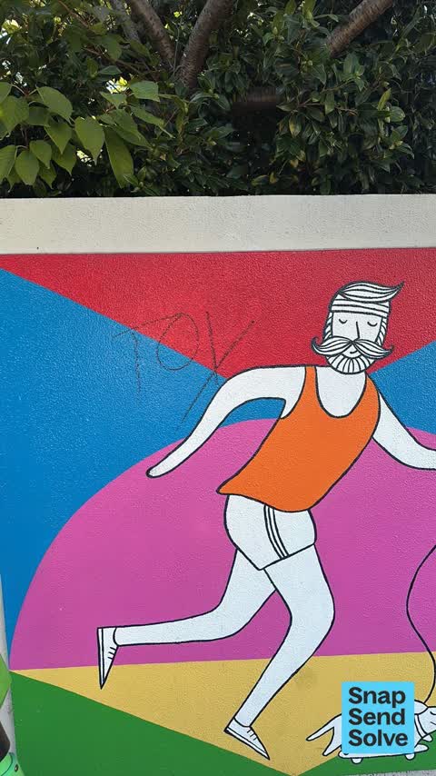 Graffiti on a sign, mural or public art — a report photo