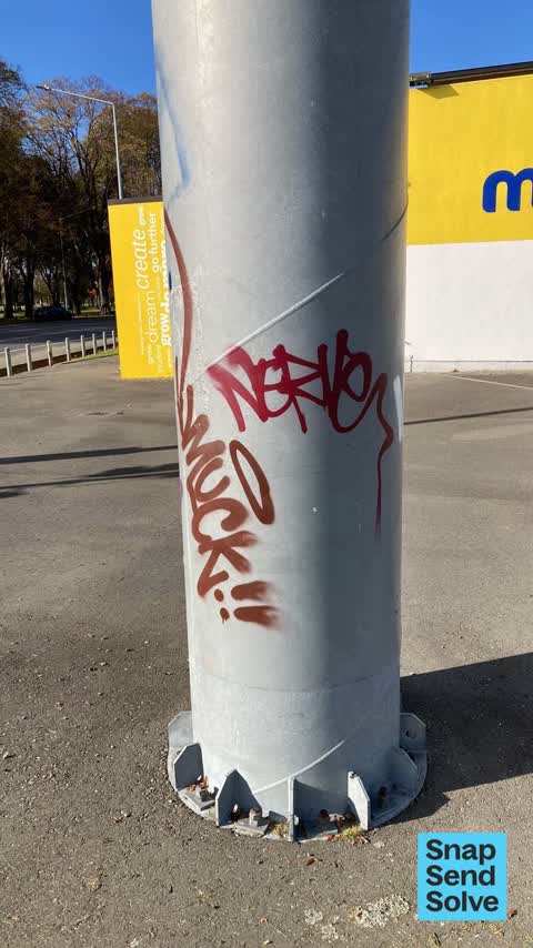 Graffiti on a sign, mural or public art, a report photo
