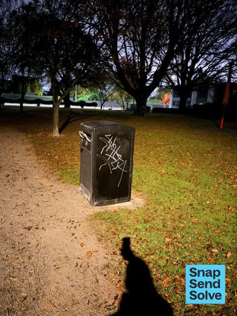 Graffiti on a playground or in a park, a report photo