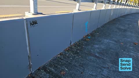 Graffiti on a road, footpath or bridge, a report photo