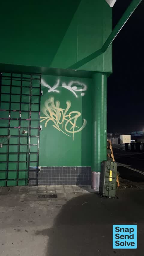 Graffiti on a bus stop or public toilet, a report photo