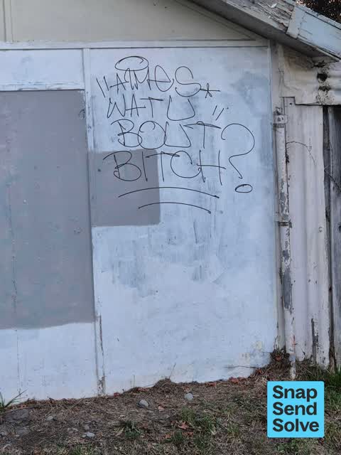 Graffiti on a fence, building or structure, a report photo