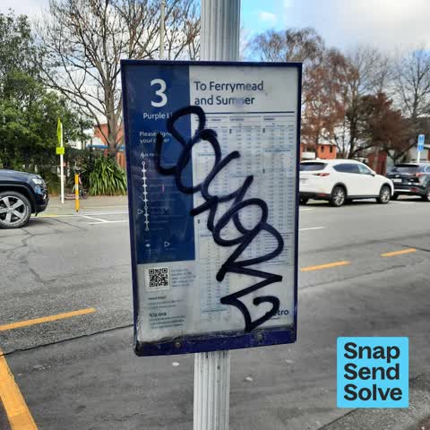 Graffiti on a bus stop or public toilet — a report photo