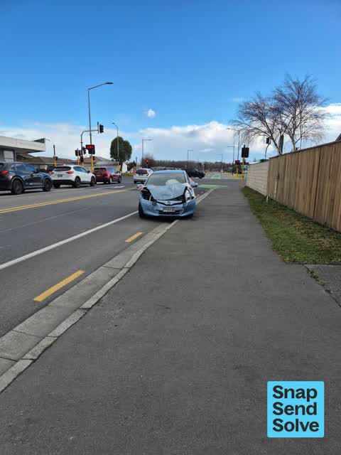Hazard, vehicle, a report photo