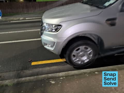 Hazard, vehicle, a report photo