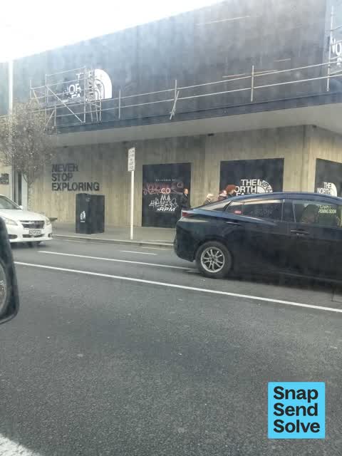 Graffiti on a fence, building or structure, a report photo