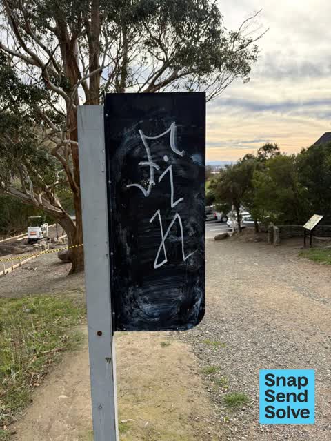 Graffiti on a sign, mural or public art — a report photo