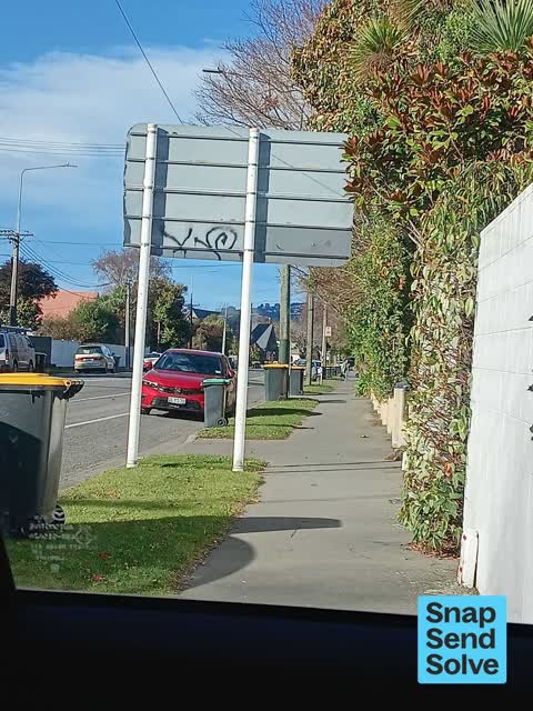 Graffiti on a sign, mural or public art, a report photo